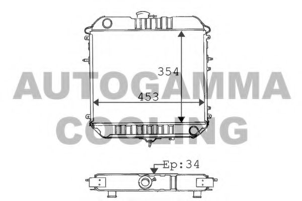 Радиатор, охлаждение двигателя AUTOGAMMA 100716