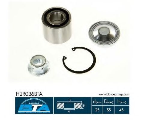 Комплект подшипника ступицы колеса BTA H2R036BTA