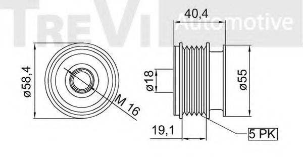 Механизм свободного хода генератора TREVI AUTOMOTIVE TC1534