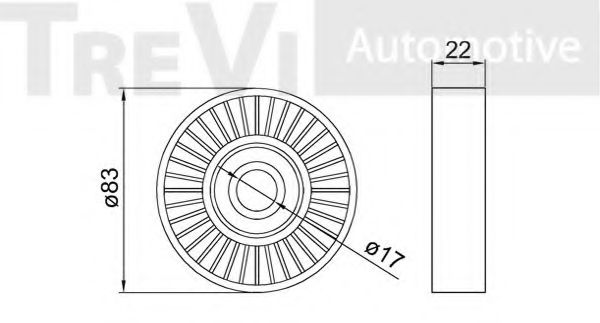 Паразитный / ведущий ролик, поликлиновой ремень TREVI AUTOMOTIVE TA1671