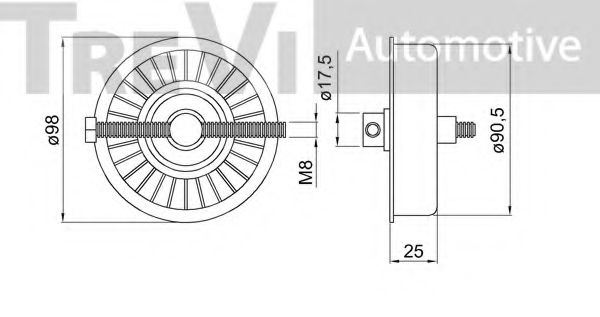 Натяжной ролик, поликлиновой  ремень TREVI AUTOMOTIVE T2007