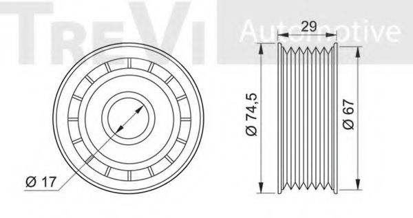 Паразитный / ведущий ролик, поликлиновой ремень TREVI AUTOMOTIVE T2183