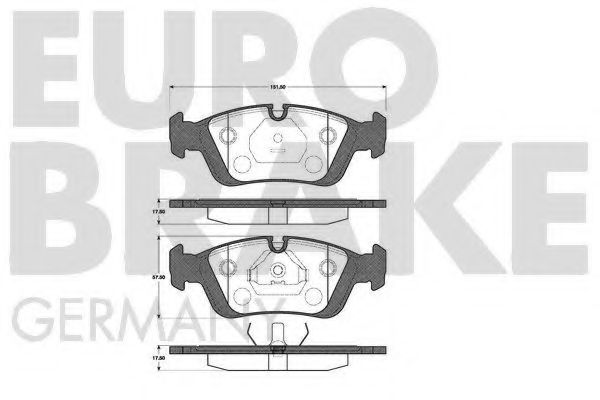 Комплект тормозных колодок, дисковый тормоз EUROBRAKE 5502221510