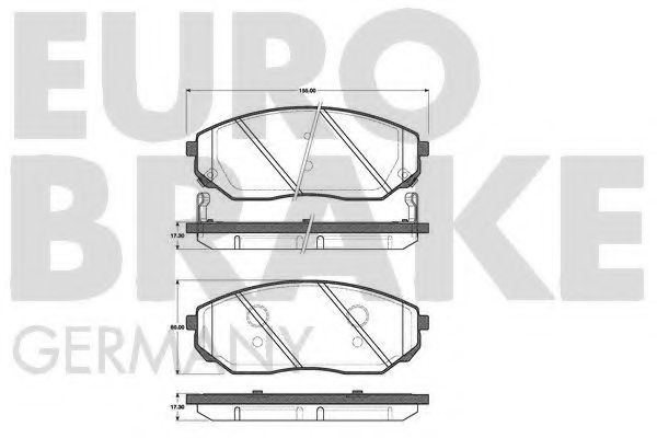 Комплект тормозных колодок, дисковый тормоз EUROBRAKE 5502223508