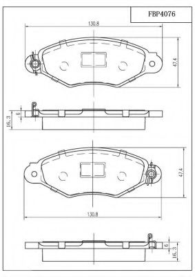 Комплект тормозных колодок, дисковый тормоз FI.BA FBP4076