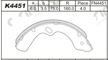 Комплект тормозных колодок ASIMCO K4451