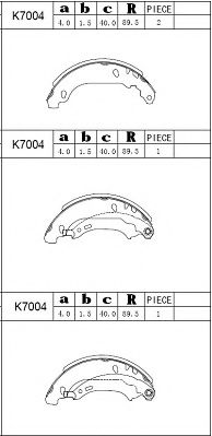 Комплект тормозных колодок ASIMCO K7004