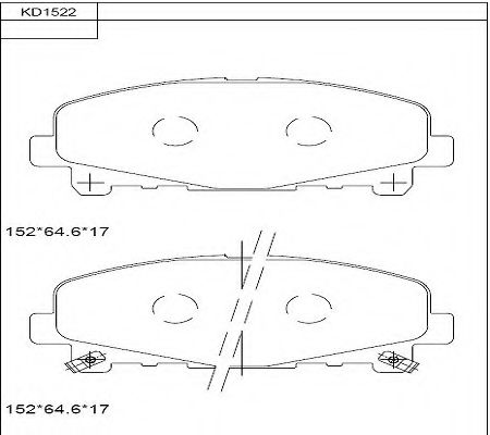 Комплект тормозных колодок, дисковый тормоз ASIMCO KD1522