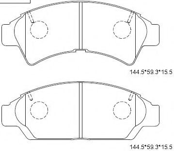 Комплект тормозных колодок, дисковый тормоз ASIMCO KD2712