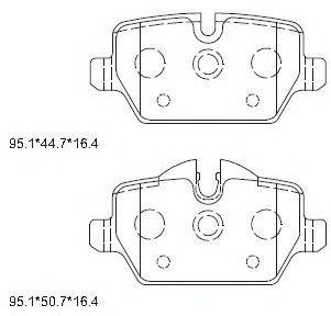 Комплект тормозных колодок, дисковый тормоз ASIMCO KD7546