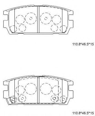 Комплект тормозных колодок, дисковый тормоз ASIMCO KD9712