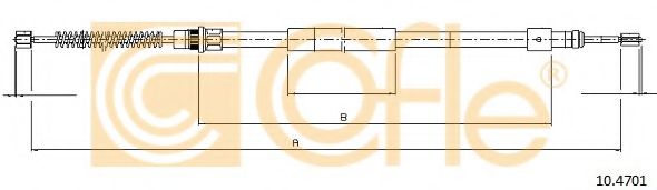 Трос, стояночная тормозная система COFLE 10.4701