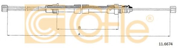 Трос, стояночная тормозная система COFLE 11.6674