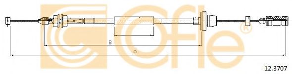 Трос, стояночная тормозная система COFLE 12.3707