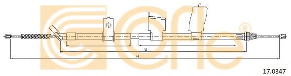 Трос, стояночная тормозная система COFLE 17.0347