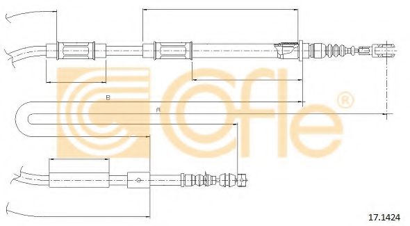 Трос, стояночная тормозная система COFLE 17.1424