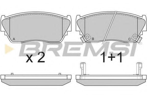 Комплект тормозных колодок, дисковый тормоз BREMSI BP2511