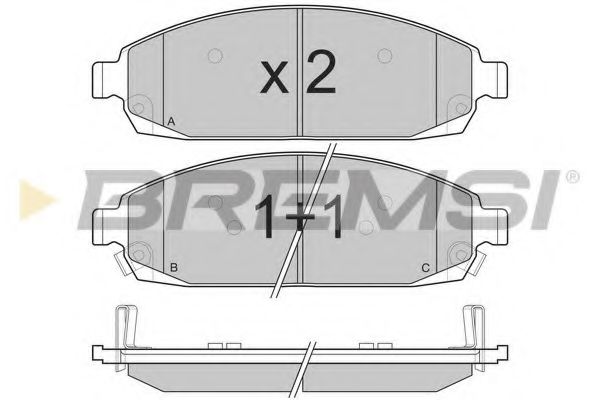 Комплект тормозных колодок, дисковый тормоз BREMSI 24252