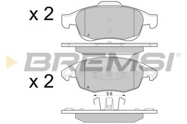 Комплект тормозных колодок, дисковый тормоз BREMSI BP3329