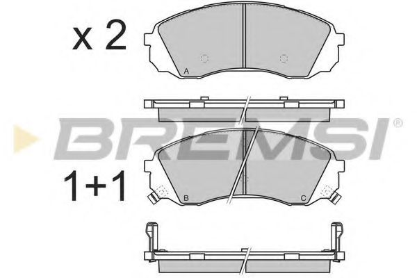 Комплект тормозных колодок, дисковый тормоз BREMSI BP3336