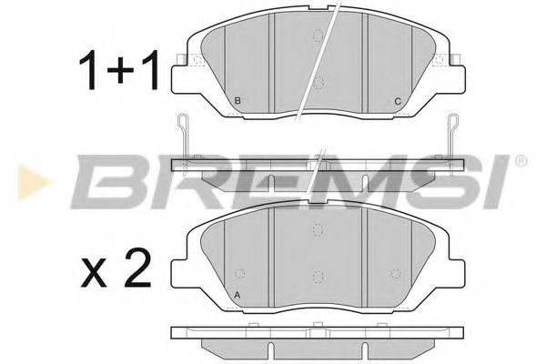 Комплект тормозных колодок, дисковый тормоз BREMSI BP3492