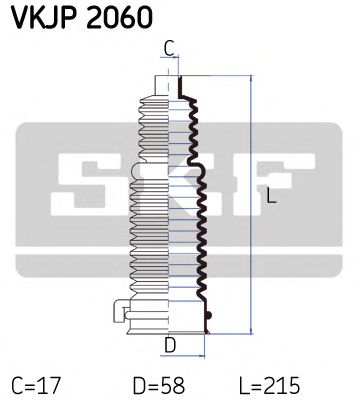 Комплект пылника, рулевое управление SKF VKJP 2060