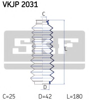 Комплект пылника, рулевое управление SKF VKJP 2031