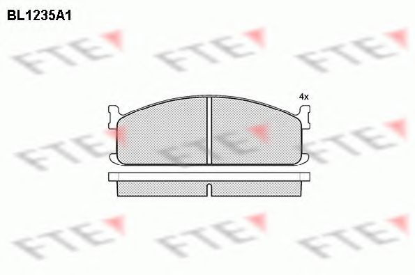 Комплект тормозных колодок, дисковый тормоз FTE BL1235A1