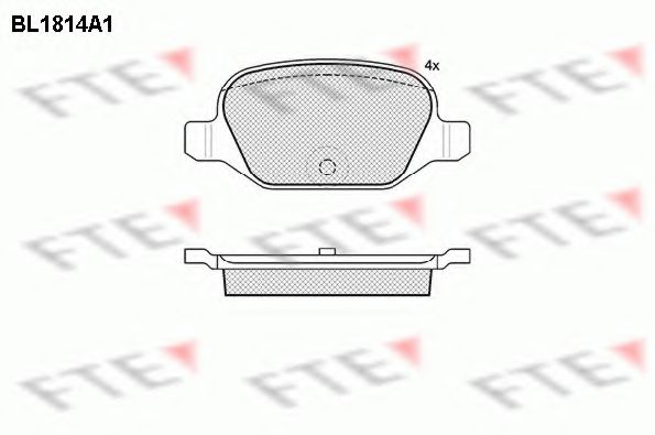 Комплект тормозных колодок, дисковый тормоз FTE BL1814A1