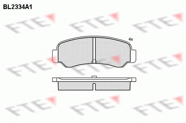 Комплект тормозных колодок, дисковый тормоз FTE BL2334A1