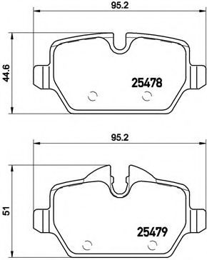 Комплект тормозных колодок, дисковый тормоз BREMBO P 06 080