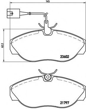 Комплект тормозных колодок, дисковый тормоз BREMBO P 23 083