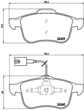 Комплект тормозных колодок, дисковый тормоз BREMBO P 23 103