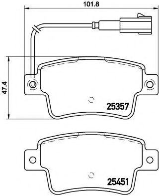 Комплект тормозных колодок, дисковый тормоз BREMBO P 23 142