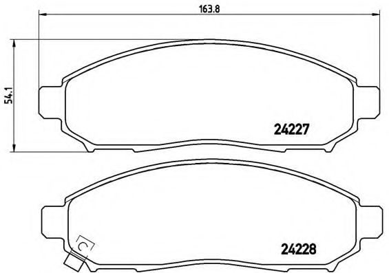 Комплект тормозных колодок, дисковый тормоз BREMBO P 56 059