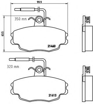 Комплект тормозных колодок, дисковый тормоз BREMBO P 61 043