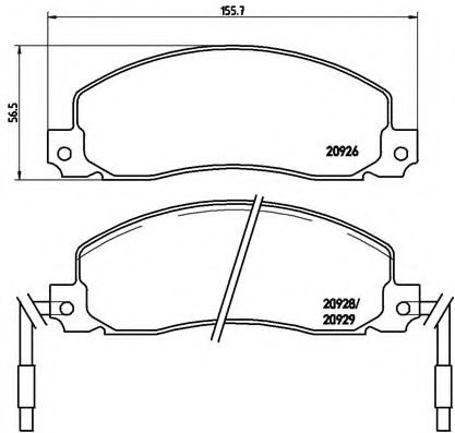 Комплект тормозных колодок, дисковый тормоз BREMBO P 68 006