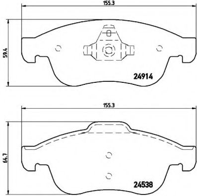 Комплект тормозных колодок, дисковый тормоз BREMBO P 68 050