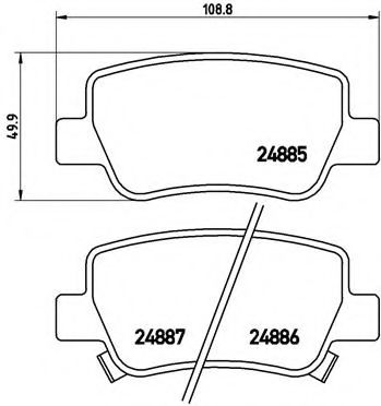 Комплект тормозных колодок, дисковый тормоз BREMBO P 83 112