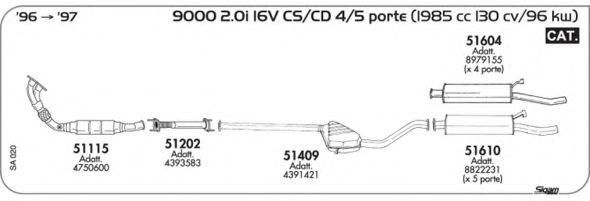Система выпуска ОГ AKS DASIS SGSA020