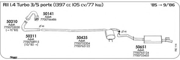 Система выпуска ОГ AKS DASIS SGRE114