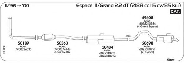 Система выпуска ОГ AKS DASIS SGRE038