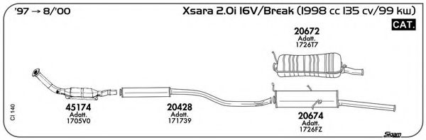 Система выпуска ОГ AKS DASIS SGCI140