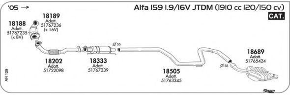 Система выпуска ОГ AKS DASIS SGAR129