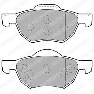 Комплект тормозных колодок, дисковый тормоз DELPHI LP1862