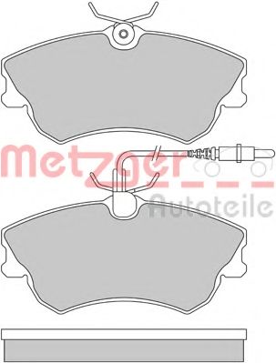 Комплект тормозных колодок, дисковый тормоз METZGER 1170456