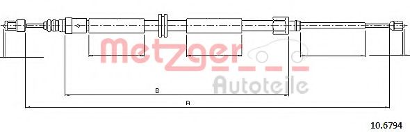 Трос, стояночная тормозная система METZGER 10.6794