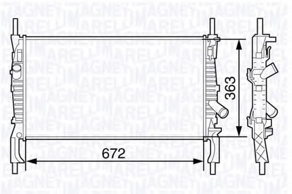 Радиатор, охлаждение двигателя MAGNETI MARELLI 350213131800