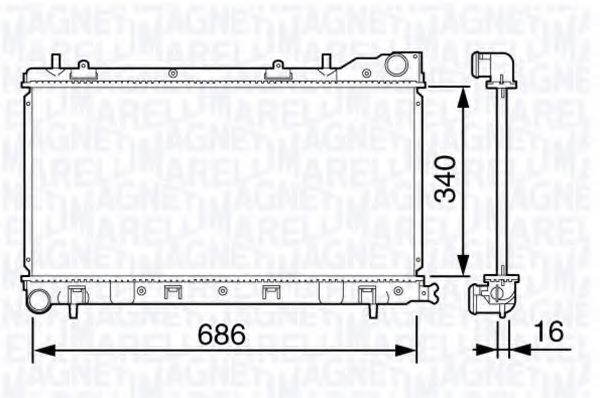 Радиатор, охлаждение двигателя MAGNETI MARELLI 350213132500
