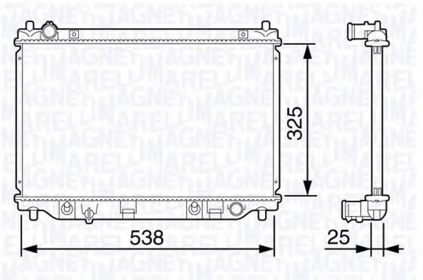 Радиатор, охлаждение двигателя MAGNETI MARELLI 350213134200